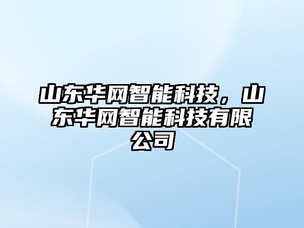 山東華網智能科技，山東華網智能科技有限公司