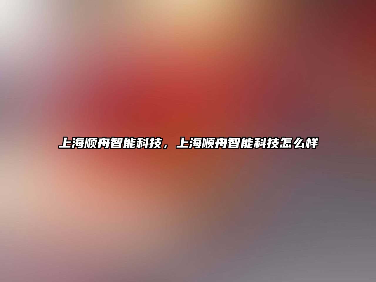 上海順舟智能科技，上海順舟智能科技怎么樣