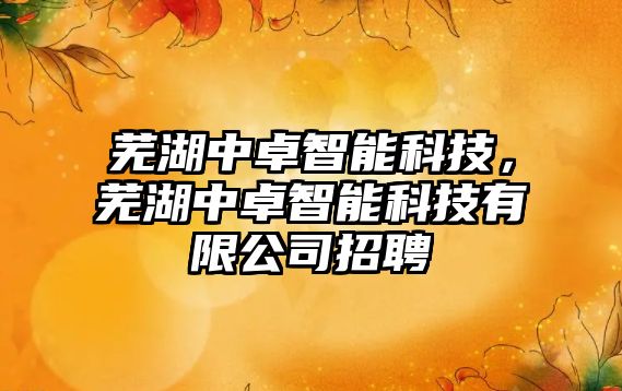 蕪湖中卓智能科技，蕪湖中卓智能科技有限公司招聘