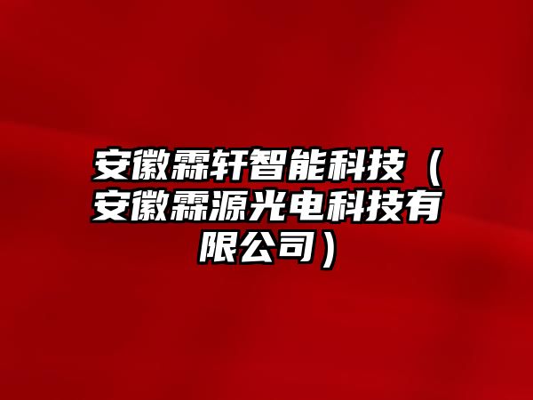 安徽霖軒智能科技（安徽霖源光電科技有限公司）