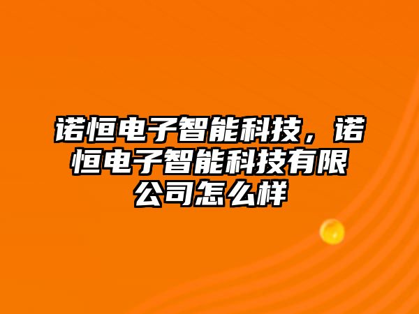 諾恒電子智能科技，諾恒電子智能科技有限公司怎么樣