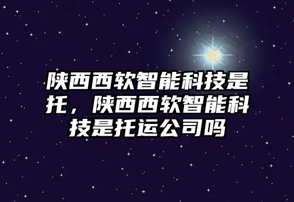 陜西西軟智能科技是托，陜西西軟智能科技是托運公司嗎