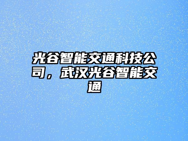 光谷智能交通科技公司，武漢光谷智能交通