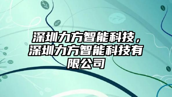 深圳力方智能科技，深圳力方智能科技有限公司