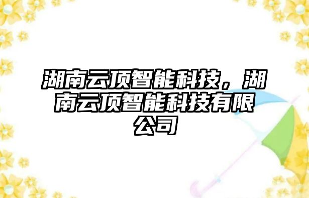 湖南云頂智能科技，湖南云頂智能科技有限公司