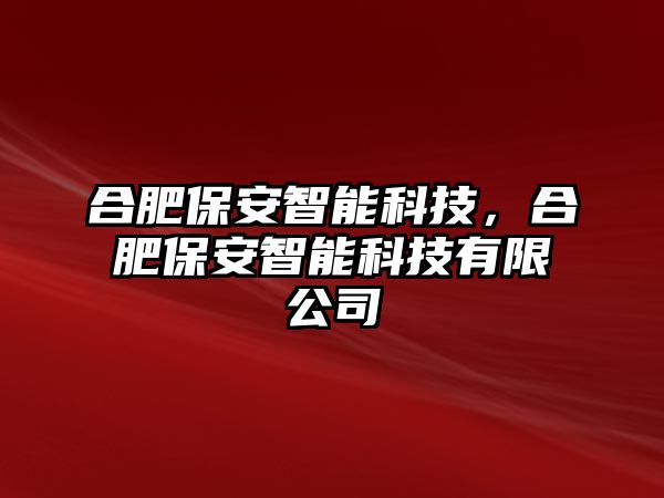 合肥保安智能科技，合肥保安智能科技有限公司