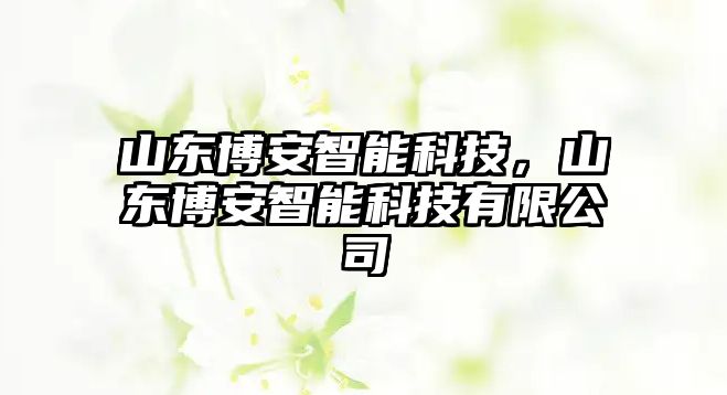 山東博安智能科技，山東博安智能科技有限公司