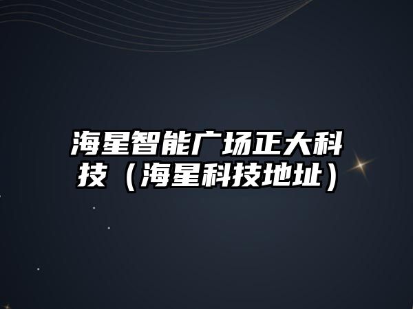 海星智能廣場(chǎng)正大科技（海星科技地址）