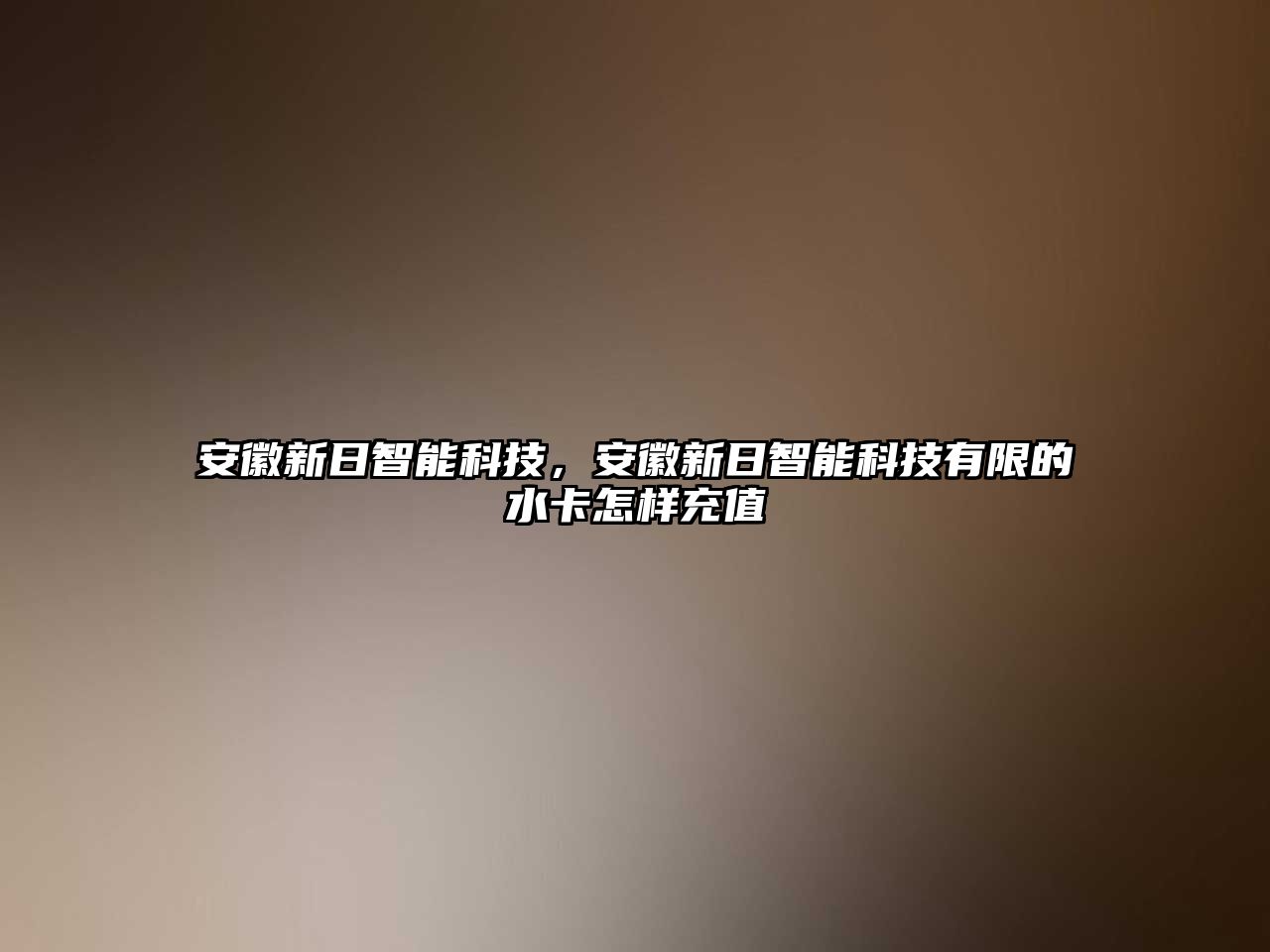 安徽新日智能科技，安徽新日智能科技有限的水卡怎樣充值