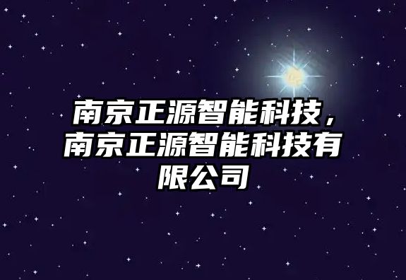 南京正源智能科技，南京正源智能科技有限公司