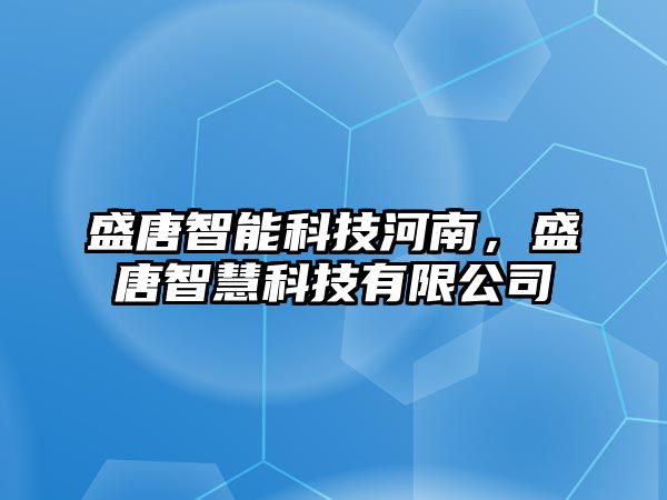 盛唐智能科技河南，盛唐智慧科技有限公司