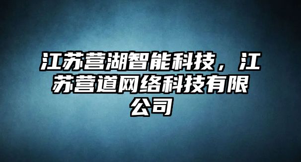 江蘇營湖智能科技，江蘇營道網絡科技有限公司