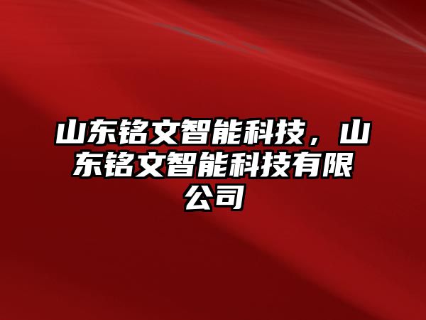 山東銘文智能科技，山東銘文智能科技有限公司