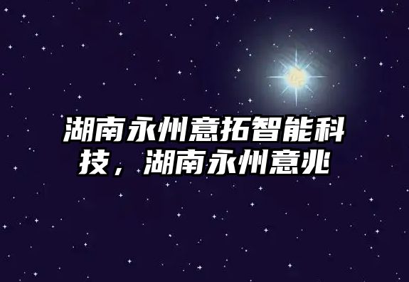 湖南永州意拓智能科技，湖南永州意兆