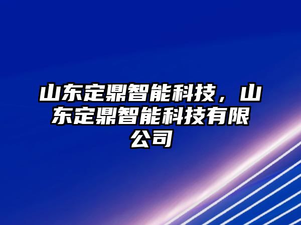 山東定鼎智能科技，山東定鼎智能科技有限公司