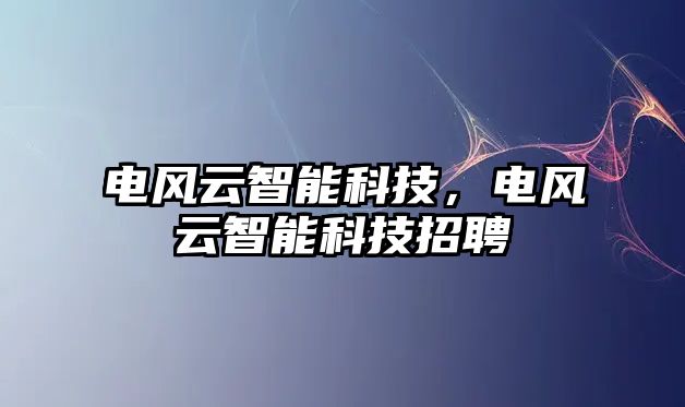 電風(fēng)云智能科技，電風(fēng)云智能科技招聘