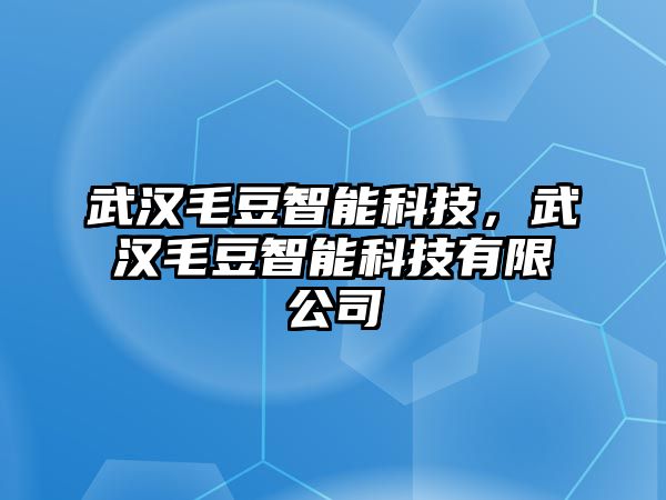 武漢毛豆智能科技，武漢毛豆智能科技有限公司