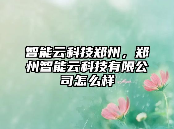 智能云科技鄭州，鄭州智能云科技有限公司怎么樣