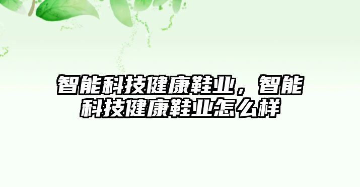 智能科技健康鞋業，智能科技健康鞋業怎么樣