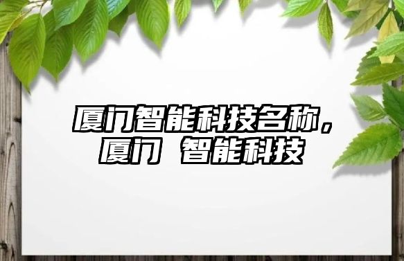 廈門智能科技名稱，廈門 智能科技