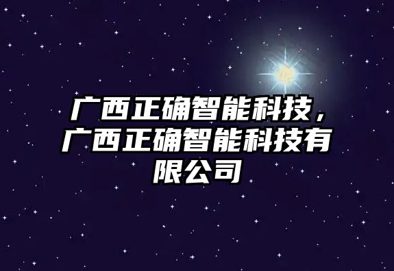 廣西正確智能科技，廣西正確智能科技有限公司