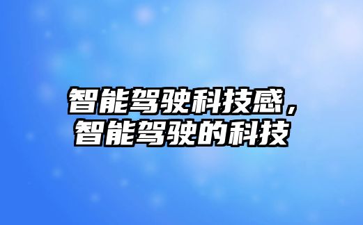 智能駕駛科技感，智能駕駛的科技