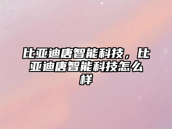 比亞迪唐智能科技，比亞迪唐智能科技怎么樣