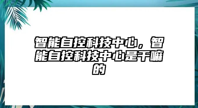 智能自控科技中心，智能自控科技中心是干嘛的