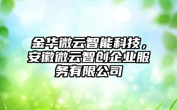 金華微云智能科技，安徽微云智創企業服務有限公司