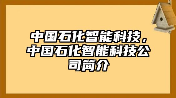 中國石化智能科技，中國石化智能科技公司簡介