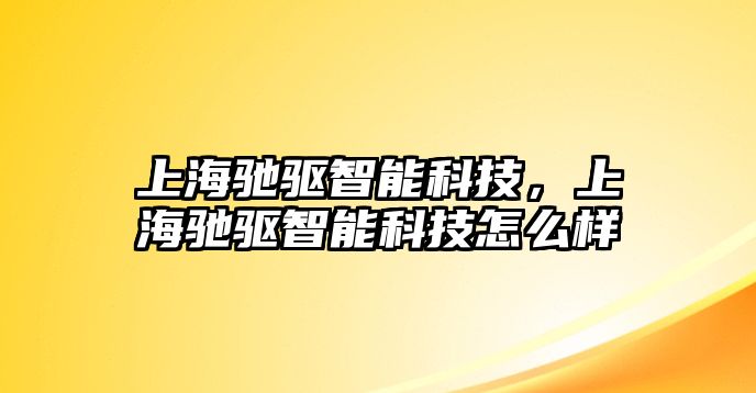 上海馳驅智能科技，上海馳驅智能科技怎么樣