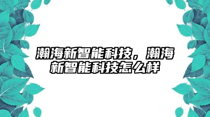 瀚海新智能科技，瀚海新智能科技怎么樣