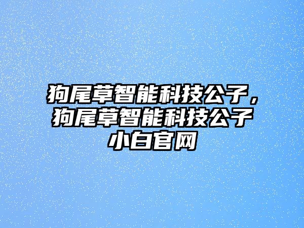 狗尾草智能科技公子，狗尾草智能科技公子小白官網