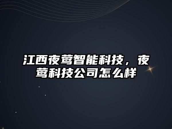 江西夜鶯智能科技，夜鶯科技公司怎么樣