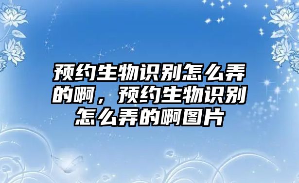 預約生物識別怎么弄的啊，預約生物識別怎么弄的啊圖片