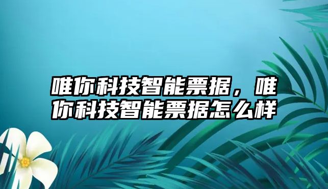 唯你科技智能票據，唯你科技智能票據怎么樣