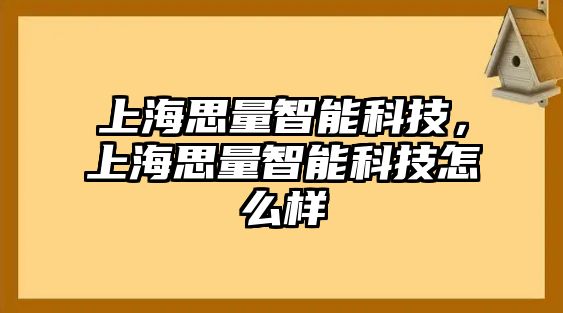 上海思量智能科技，上海思量智能科技怎么樣