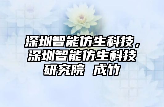 深圳智能仿生科技，深圳智能仿生科技研究院 成竹