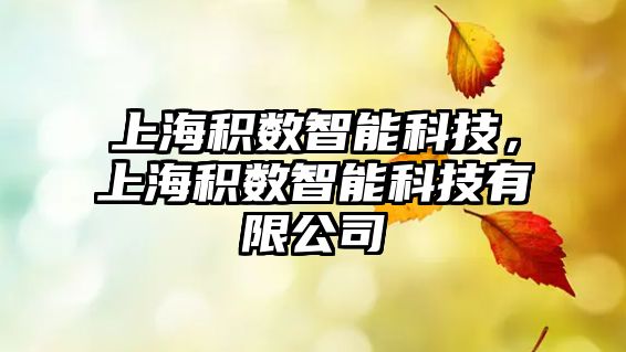 上海積數智能科技，上海積數智能科技有限公司