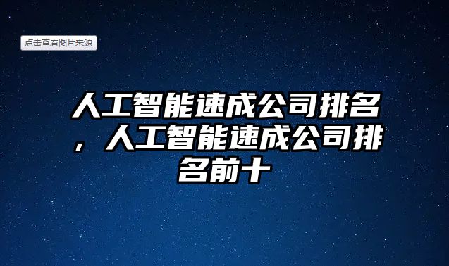 人工智能速成公司排名，人工智能速成公司排名前十